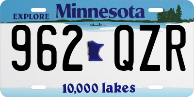 MN license plate 962QZR