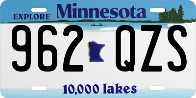 MN license plate 962QZS