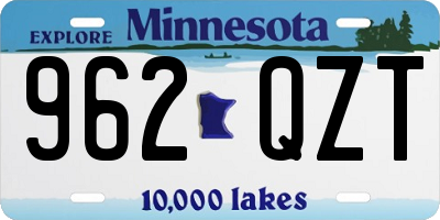 MN license plate 962QZT