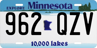 MN license plate 962QZV