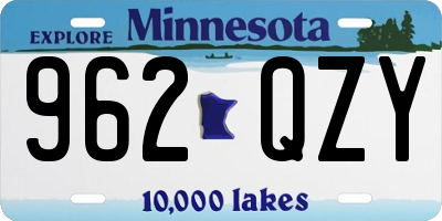 MN license plate 962QZY