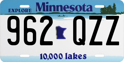 MN license plate 962QZZ