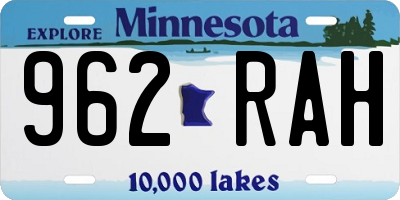 MN license plate 962RAH