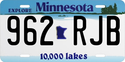 MN license plate 962RJB