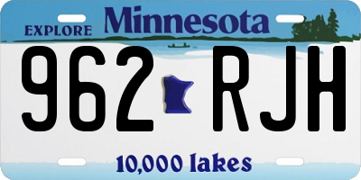 MN license plate 962RJH