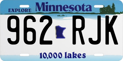 MN license plate 962RJK