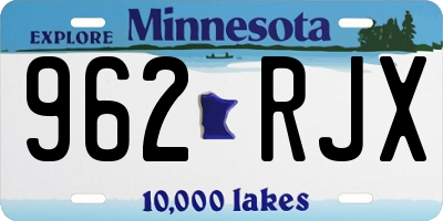 MN license plate 962RJX