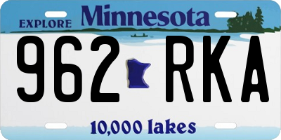 MN license plate 962RKA