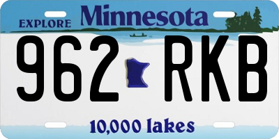 MN license plate 962RKB