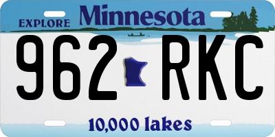 MN license plate 962RKC