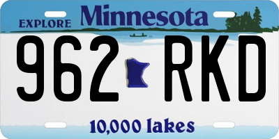 MN license plate 962RKD