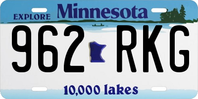 MN license plate 962RKG