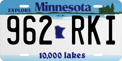 MN license plate 962RKI