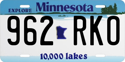 MN license plate 962RKO
