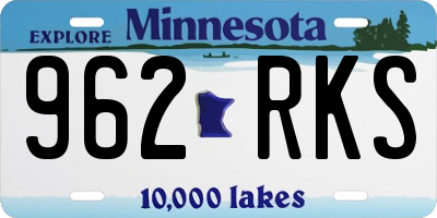 MN license plate 962RKS