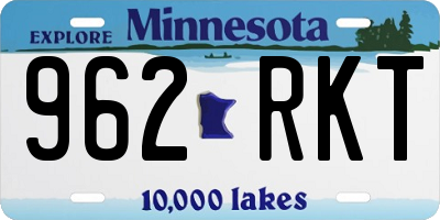 MN license plate 962RKT