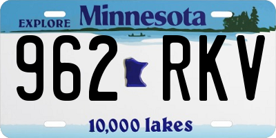 MN license plate 962RKV