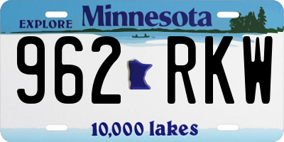 MN license plate 962RKW