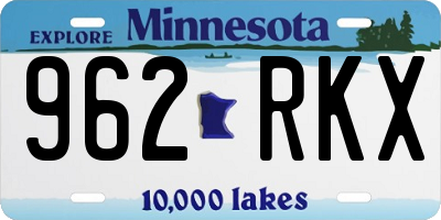 MN license plate 962RKX
