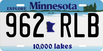 MN license plate 962RLB