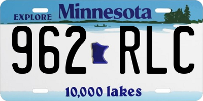 MN license plate 962RLC