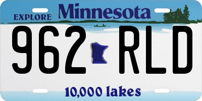 MN license plate 962RLD