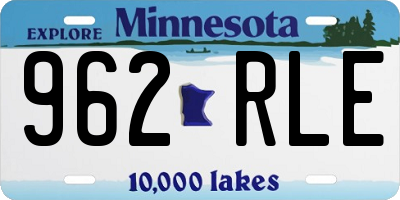 MN license plate 962RLE