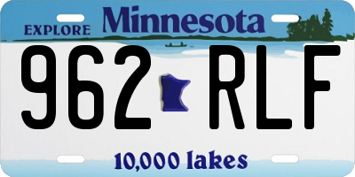 MN license plate 962RLF