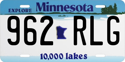 MN license plate 962RLG