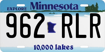 MN license plate 962RLR