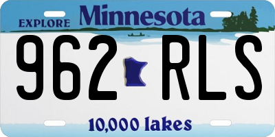 MN license plate 962RLS