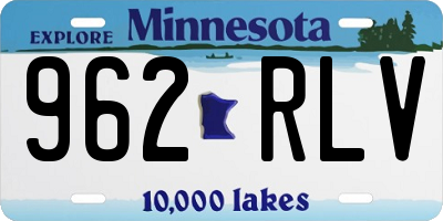 MN license plate 962RLV