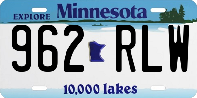 MN license plate 962RLW