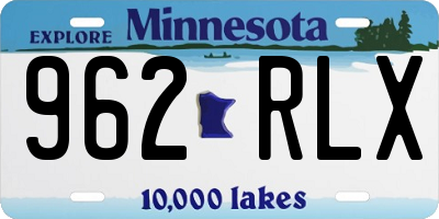 MN license plate 962RLX