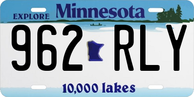 MN license plate 962RLY
