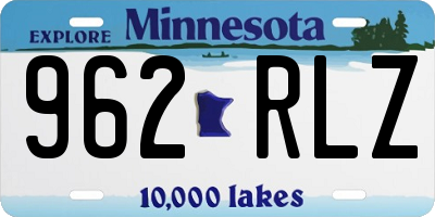 MN license plate 962RLZ