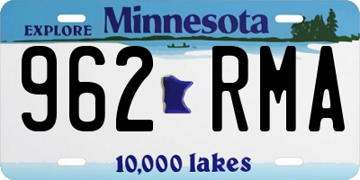 MN license plate 962RMA