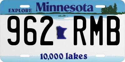 MN license plate 962RMB