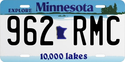 MN license plate 962RMC
