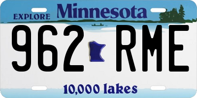 MN license plate 962RME
