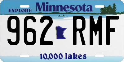 MN license plate 962RMF