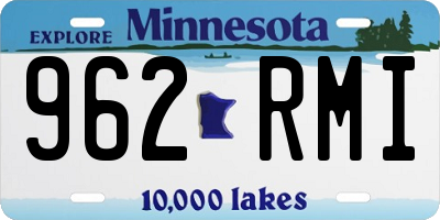 MN license plate 962RMI