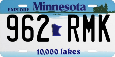 MN license plate 962RMK