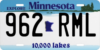 MN license plate 962RML
