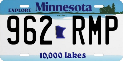 MN license plate 962RMP