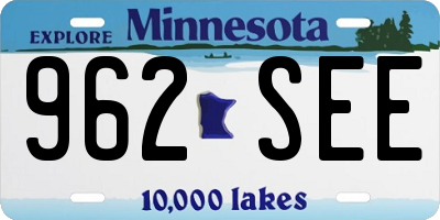 MN license plate 962SEE