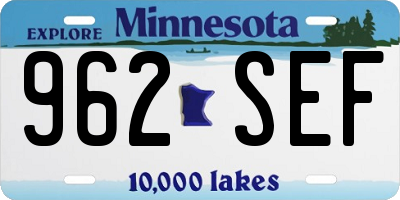 MN license plate 962SEF