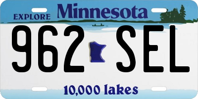MN license plate 962SEL