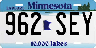 MN license plate 962SEY
