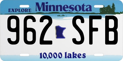 MN license plate 962SFB